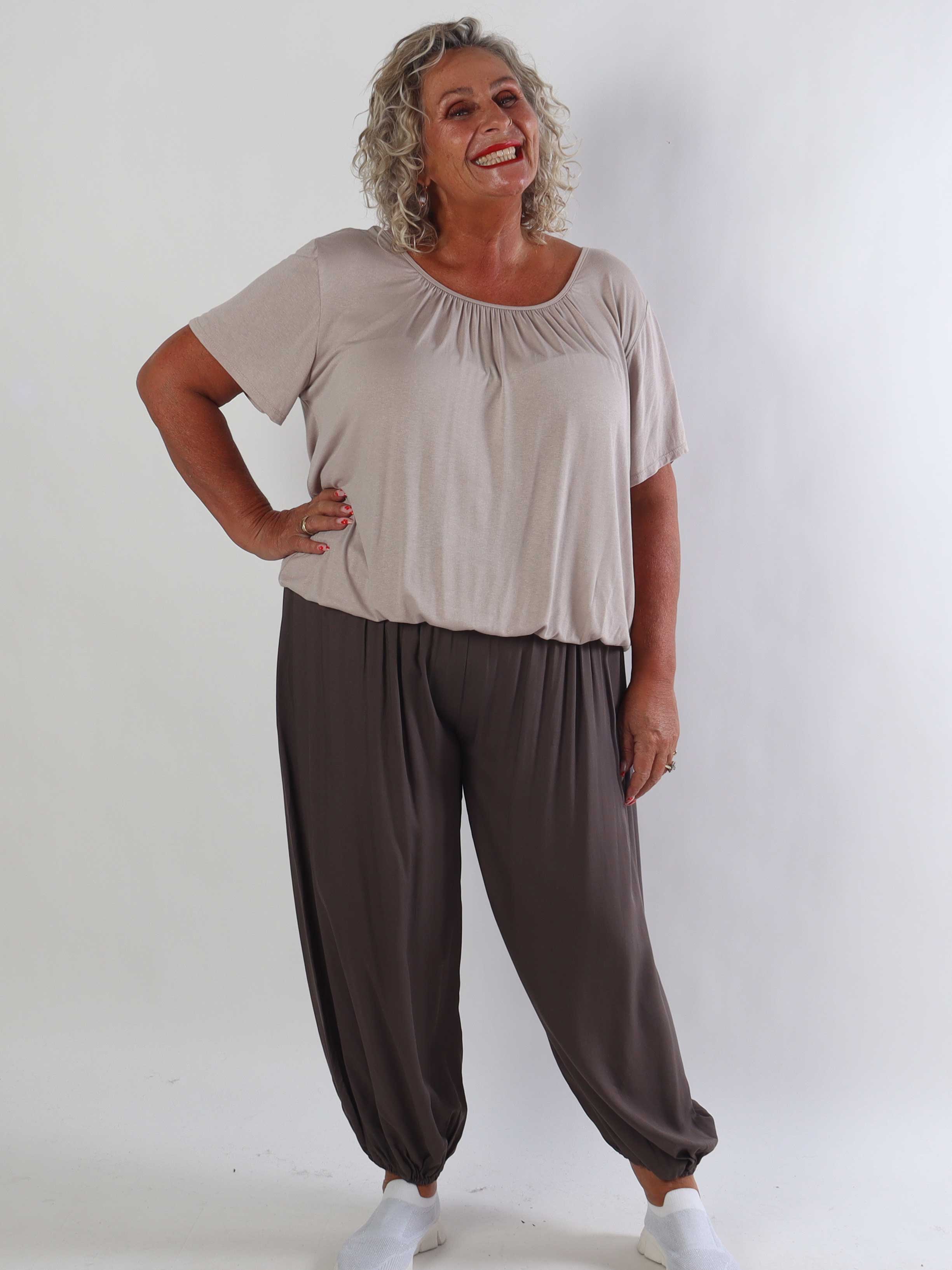 Lava - Plus size haremsbukser i viskose med elastikkant i livet